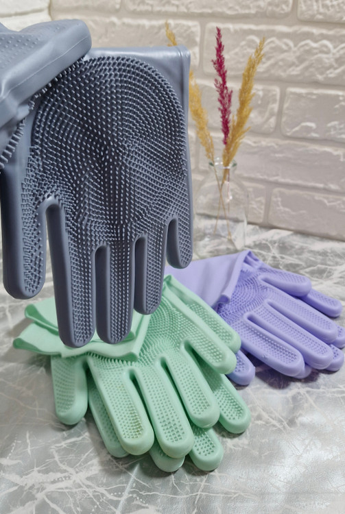 دستکش سیلیکونی ظرفشویی اسکاج دار